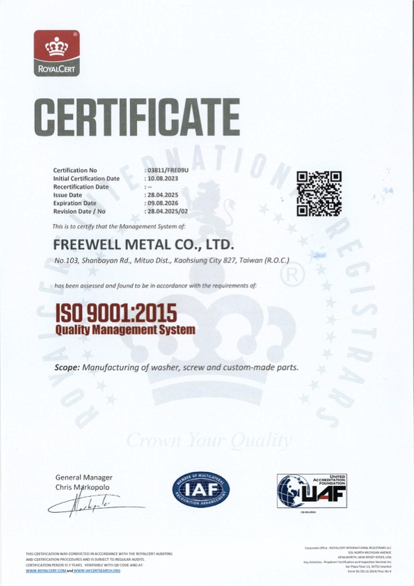 ISO 9001:2015 Certificate